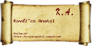 Kovács Anatol névjegykártya